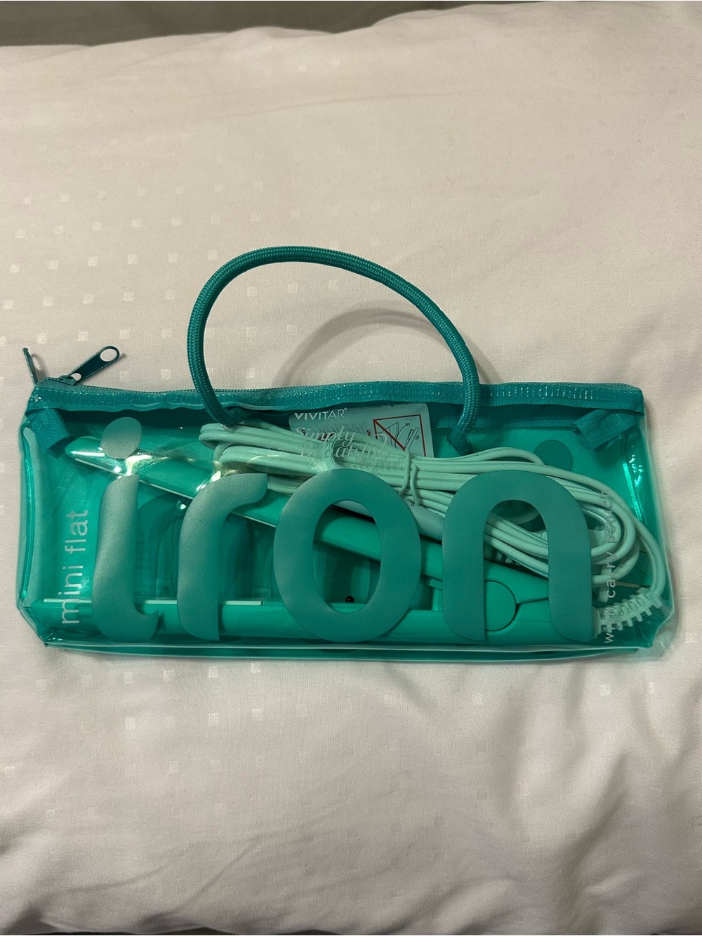 Vivirse Teal Mini Flat Hair Straightener Travel Case